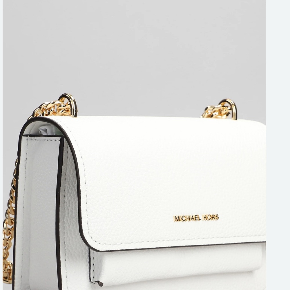Michael Kors White Crossbody Bag with Gold Chain